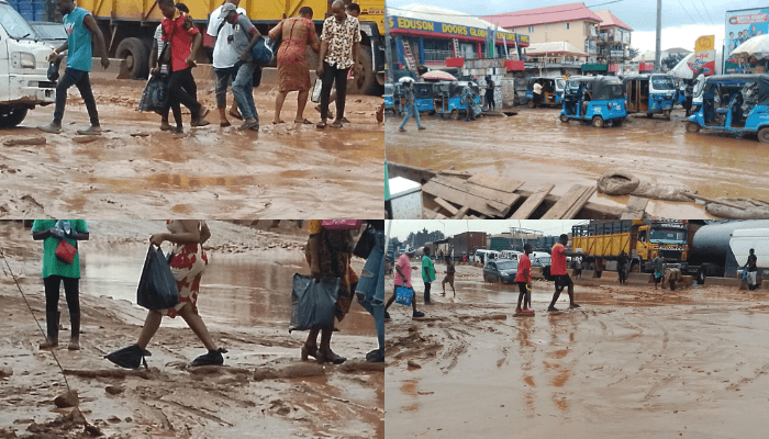 Asaba-Onitsha Expressway Collapse: Mud and Potholes Strain Asaba's Economy